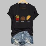 Women's FDT Fries Donuts Tacos Print T-Shirt