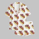 You Look Like The 4th Of July Hot Dog Satin Pajama Set