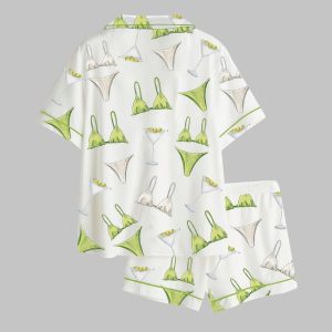 Bikinis And Martinis Bachelorette Dirty Martini Satin Pajama Set