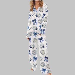 Chinoiserie Baseball Satin Pajama Set