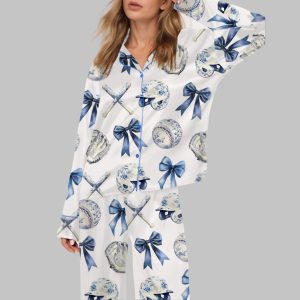 Chinoiserie Baseball Satin Pajama Set