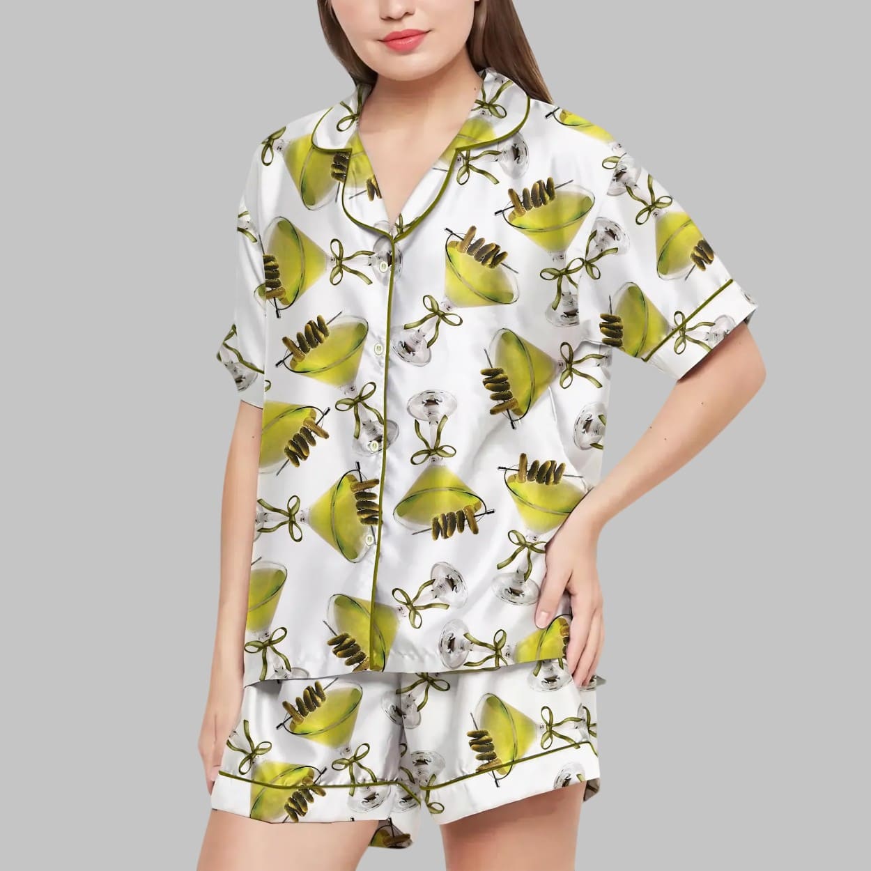 Coquette Pickles Martini Satin Pajama Set