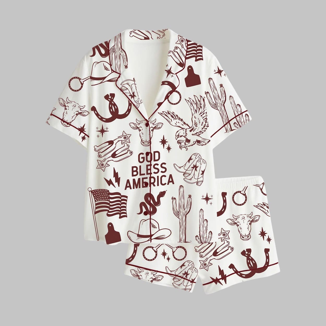God Bless America Satin Pajama Set