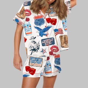 Independence Day Western Satin Pajama Set