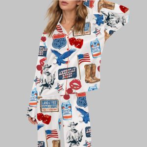 Independence Day Western Satin Pajama Set