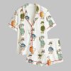 Patriotic Goose 4th Of July Silly Goose USA Independence Day Satin Pajama Set