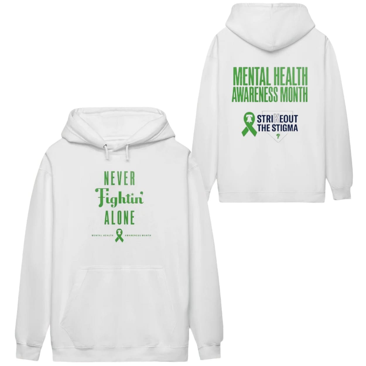 Phillies Never Fightin’ Alone Mental Health Awareness Month Shirt Phillies Never Fightin’ Alone Mental Health Awareness Month Shirt