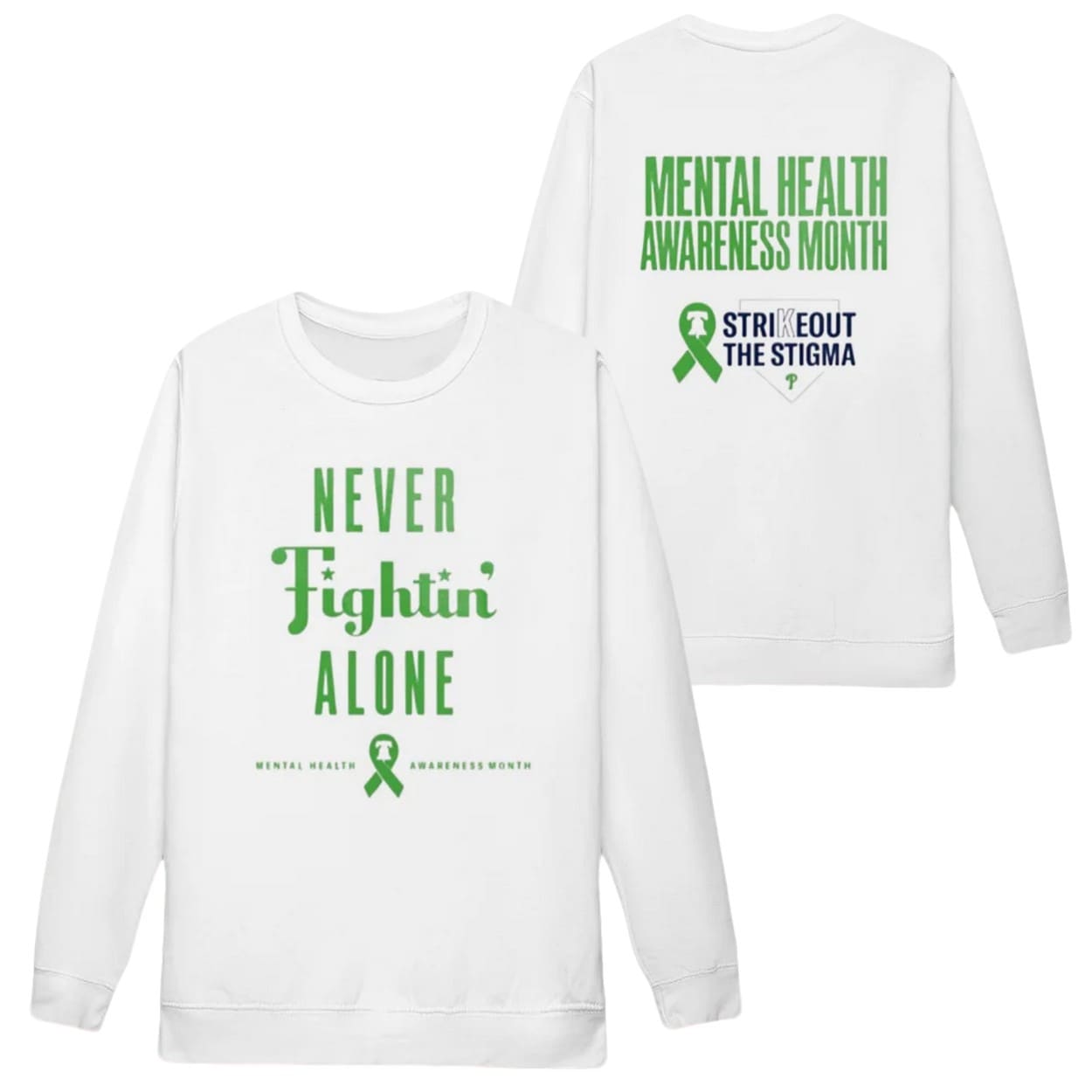 Phillies Never Fightin’ Alone Mental Health Awareness Month Shirt Phillies Never Fightin’ Alone Mental Health Awareness Month Shirt
