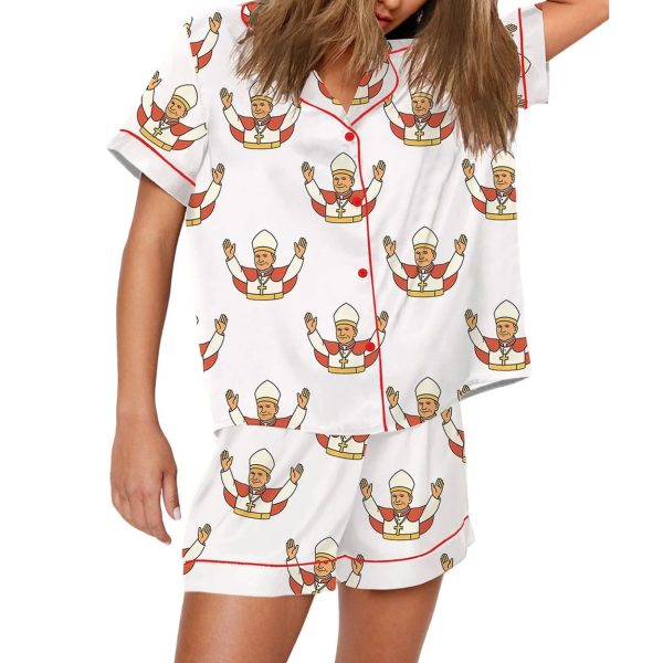 Pope Leo XIV Catholic Print Pajama Set