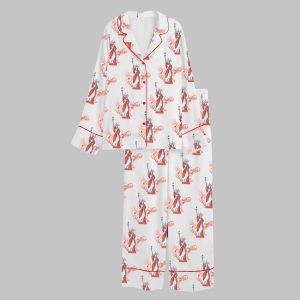 Red White And Boozy Beer Cocktail Club 4th Of July Satin Pajama Set