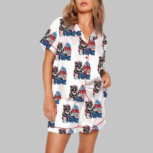 Red White And Feral USA Satin Pajama Set