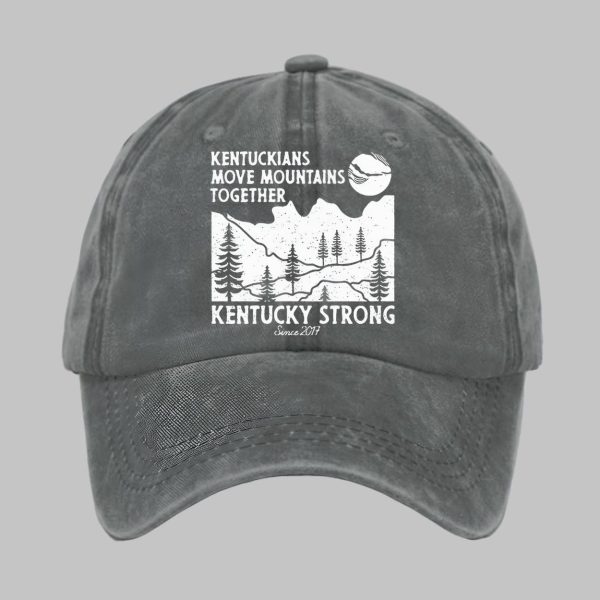 Retro Kentuckians Move Mountains Together Kentucky Strong Since 2017 Print Baseball Cap