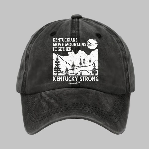 Retro Kentuckians Move Mountains Together Kentucky Strong Since 2017 Print Baseball Cap
