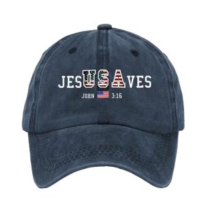 Vintage USA Jesus Saves John 316 Print Baseball Cap