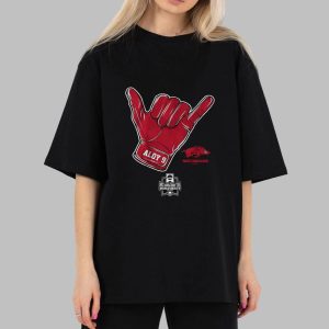 Arkansas Baseball Wehiwa Aloy CWS Shaka Shirt
