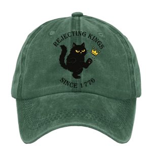 Black Cat Crown Rejecting Kings Since 1776 Hat