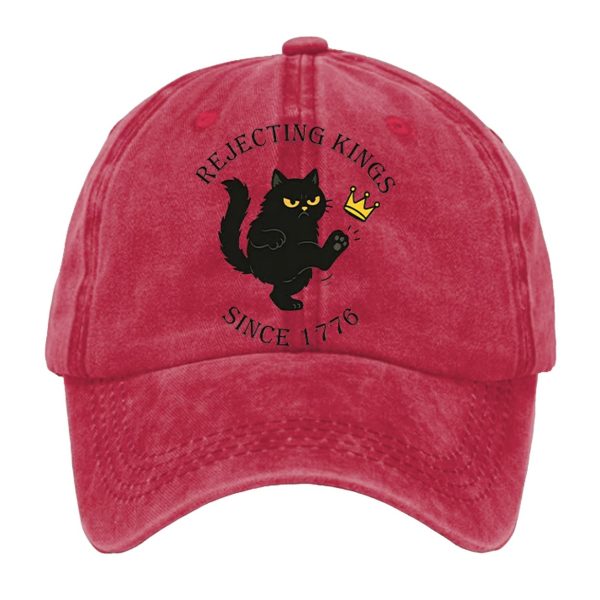 Black Cat Crown Rejecting Kings Since 1776 Hat