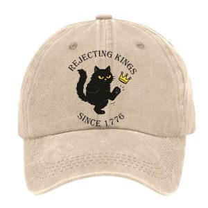 Black Cat Crown Rejecting Kings Since 1776 Hat
