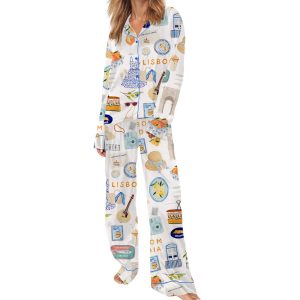 Lisbon Portugal Travel Satin Pajama Set