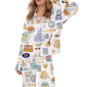 Lisbon Portugal Travel Satin Pajama Set
