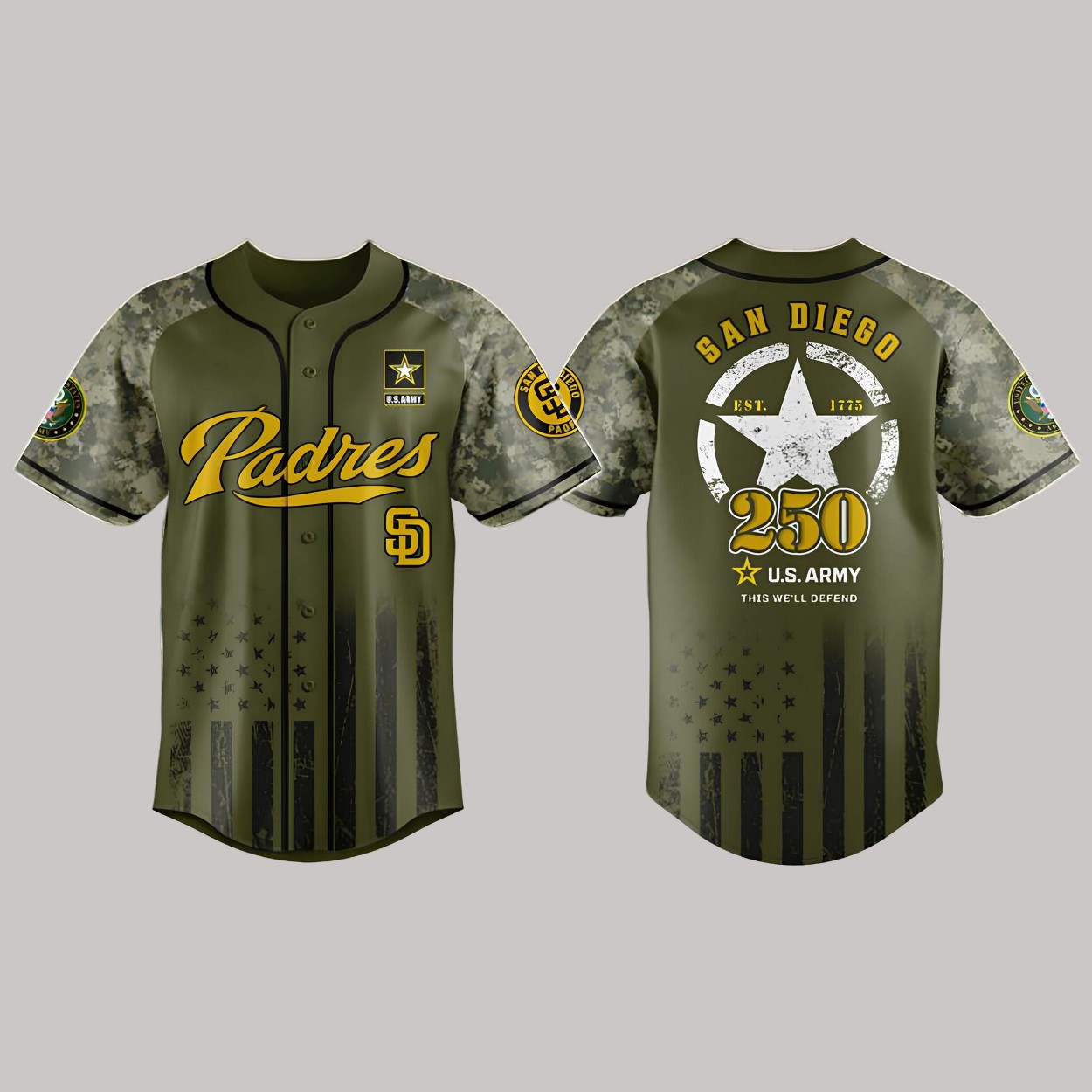 Padres US Army’s 250th Birthday Celebration Jersey Padres US Army’s 250th Birthday Celebration Jersey