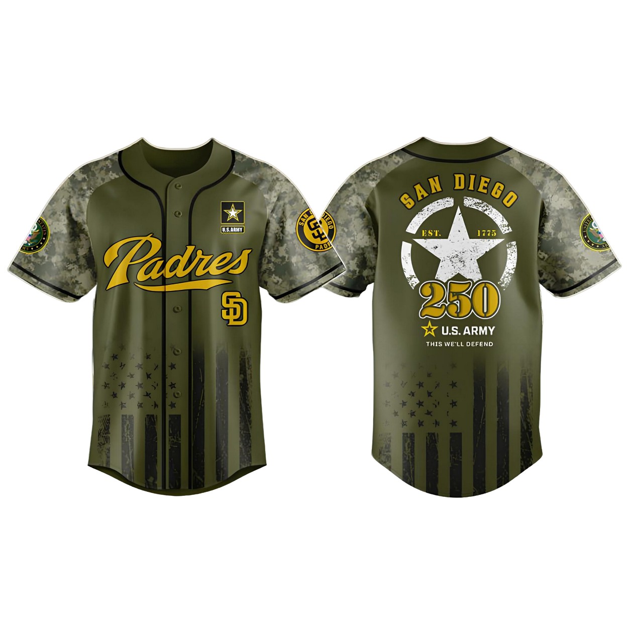 Padres US Army's 250th Birthday Celebration Jersey Padres US Army's 250th Birthday Celebration Jersey