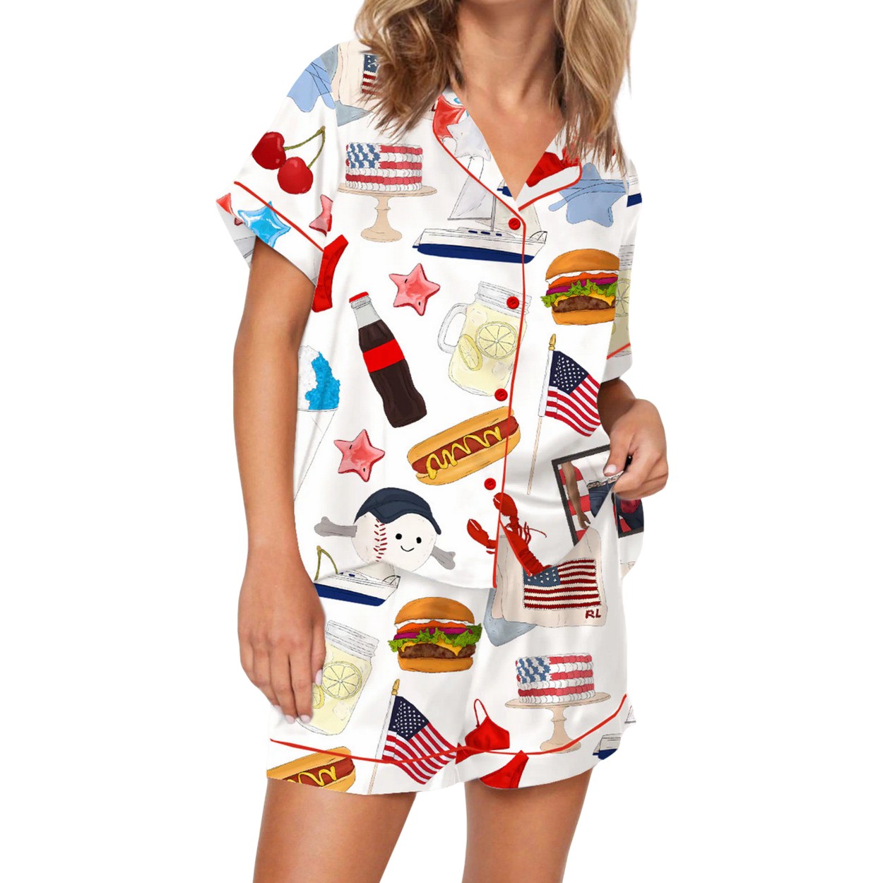 Party In The USA Satin Pajama Set