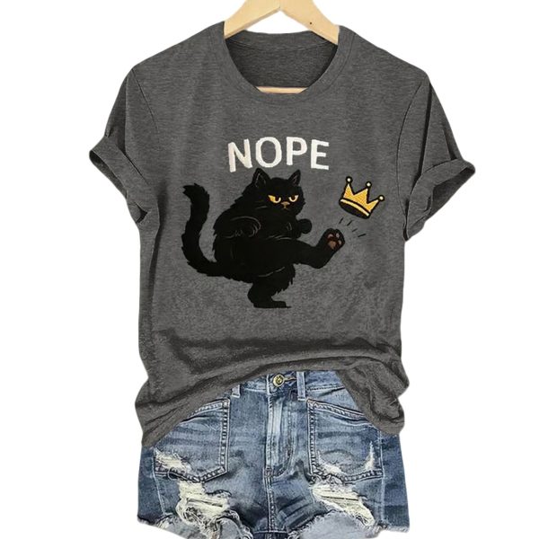 Retro No Kings In America Black Cat Crown Nope Shirt