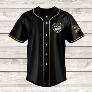2025 Erie SeaWolves Black Yellow Alternate Jersey