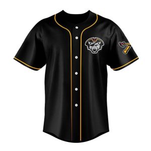 2025 Erie SeaWolves Black Yellow Alternate Jersey