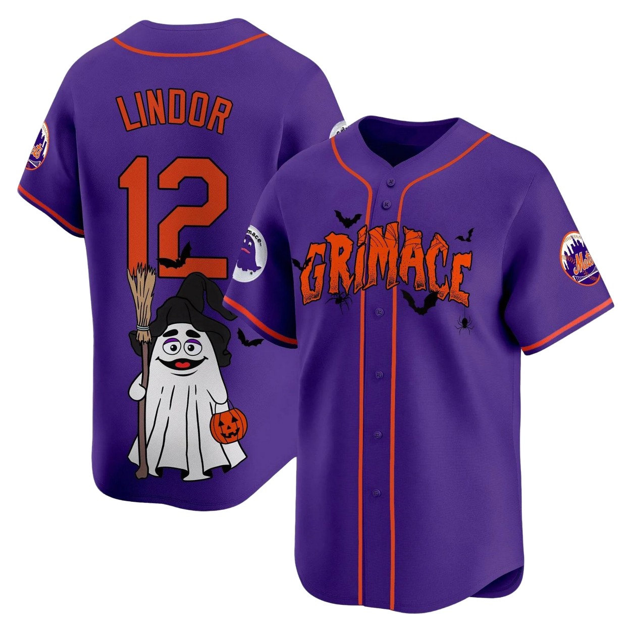 2025 Mets Grimace Halloween Baseball Jersey 2025 Mets Grimace Halloween Baseball Jersey