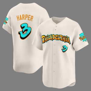 2025 Phillies Harper Graffiti Emerald Drop Edition Jersey