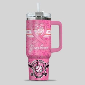 2025 Yankees Breast Cancer Awareness Stanley Tumbler