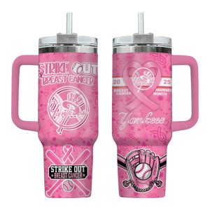 2025 Yankees Breast Cancer Awareness Stanley Tumbler