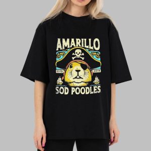 Amarillo Sod Poodles Black Prairie Dog Pirate Shirt