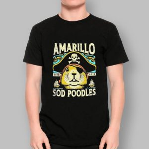 Amarillo Sod Poodles Black Prairie Dog Pirate Shirt