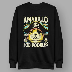 Amarillo Sod Poodles Black Prairie Dog Pirate Shirt