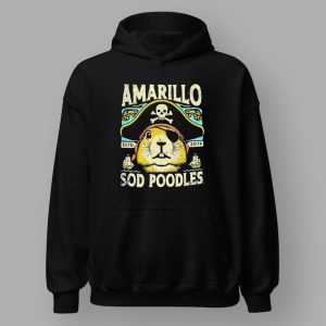 Amarillo Sod Poodles Black Prairie Dog Pirate Shirt