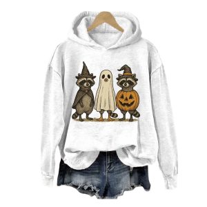 Boo Ghost Raccoon Halloween Hoodie