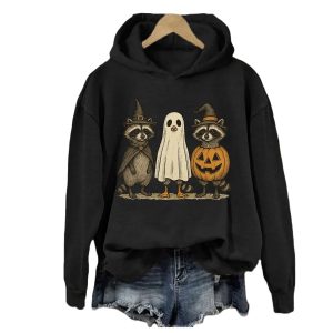 Boo Ghost Raccoon Halloween Hoodie