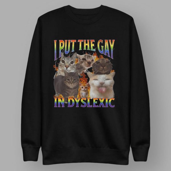 Cat I Put The Gay In Dyslexic Shirt