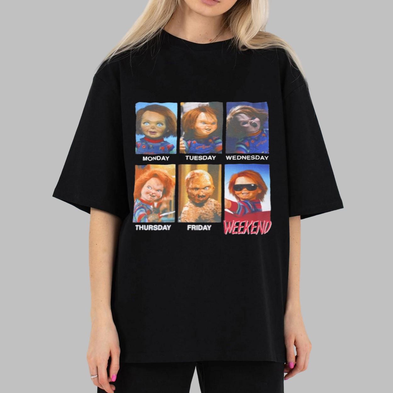 Chucky Doll Monday To Weekend Horror Movie Shirt Chucky Doll Monday To Weekend Horror Movie Shirt