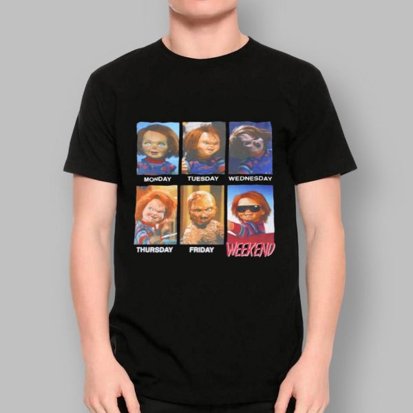 Chucky Doll Monday To Weekend Horror Movie Shirt