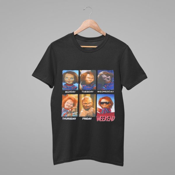 Chucky Doll Monday To Weekend Horror Movie Shirt