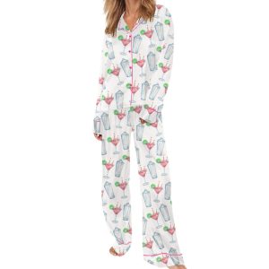 Cocktail Lovers Satin Pajama Set