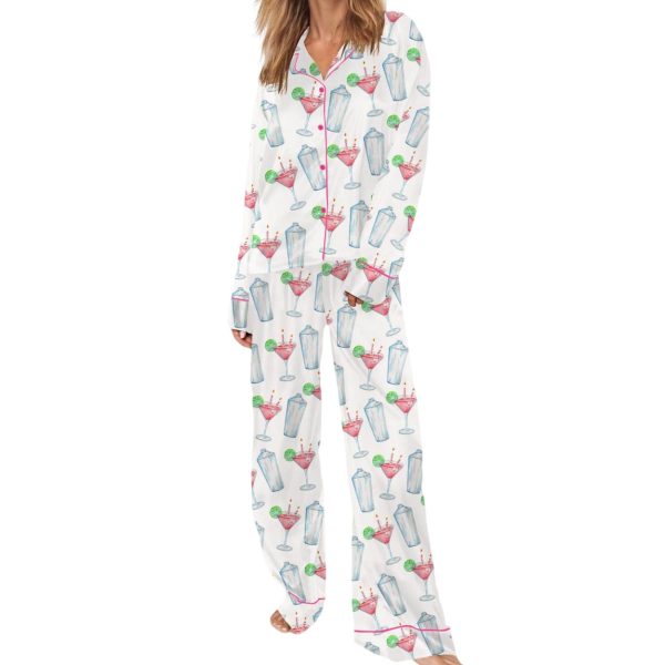 Cocktail Lovers Satin Pajama Set