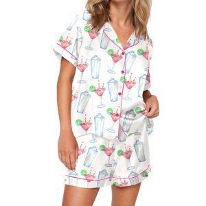 Cocktail Lovers Satin Pajama Set