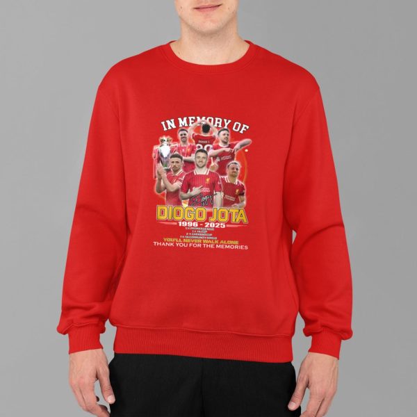 Diogo Jota 1996-2025 You’ll Never Walk Alone Thank You For The Memories Shirt