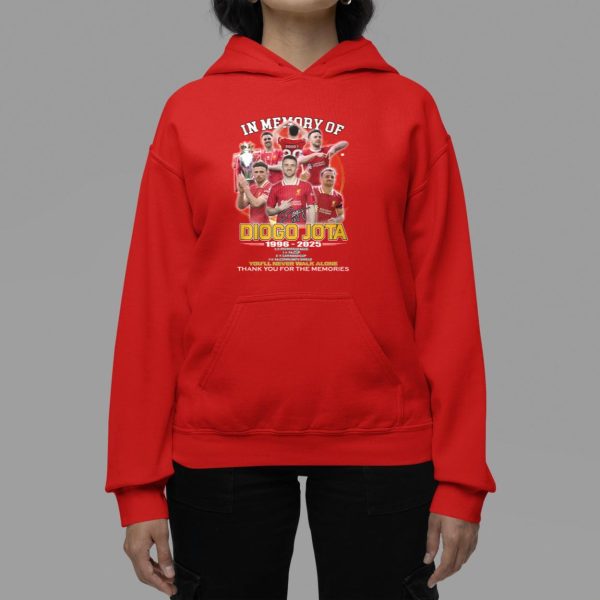 Diogo Jota 1996-2025 You’ll Never Walk Alone Thank You For The Memories Shirt