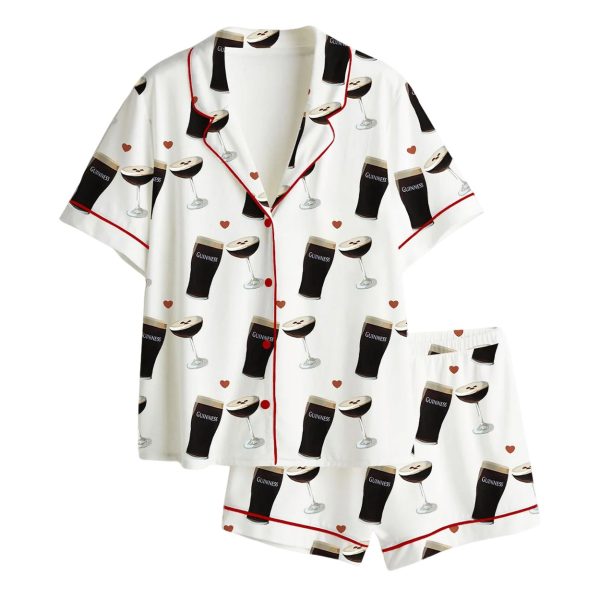 Guinness And Espresso Martini Satin Pajama Set